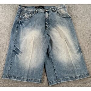 VTG Miskeen Jean Shorts Mens 38x16 Blue Denim Bermuda Faded Western Baggy Jorts